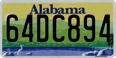 AL license plate 64DC894