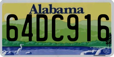 AL license plate 64DC916