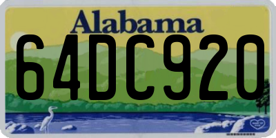 AL license plate 64DC920