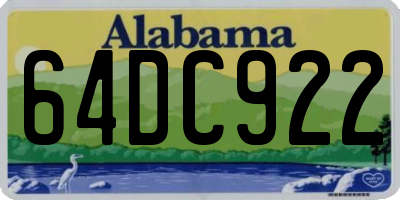 AL license plate 64DC922