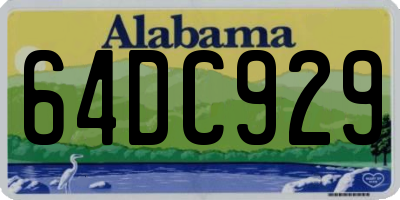 AL license plate 64DC929
