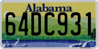 AL license plate 64DC931