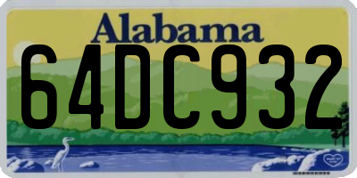 AL license plate 64DC932