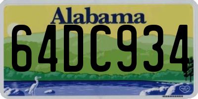 AL license plate 64DC934