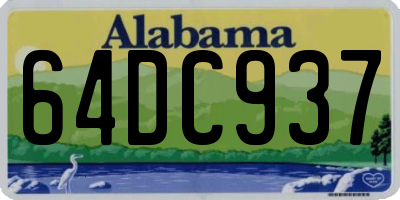AL license plate 64DC937