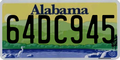 AL license plate 64DC945