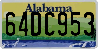 AL license plate 64DC953