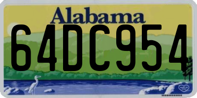AL license plate 64DC954