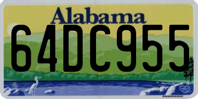 AL license plate 64DC955