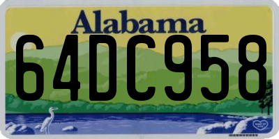 AL license plate 64DC958