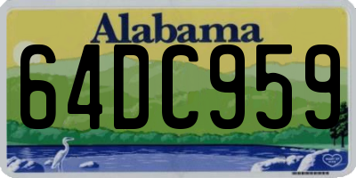 AL license plate 64DC959