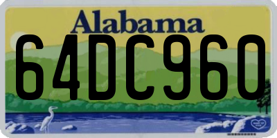 AL license plate 64DC960