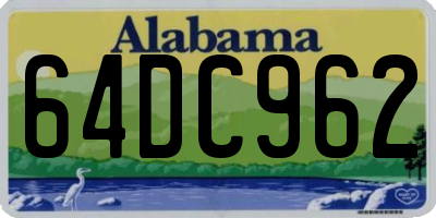 AL license plate 64DC962
