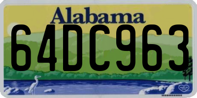 AL license plate 64DC963
