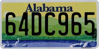 AL license plate 64DC965