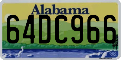 AL license plate 64DC966