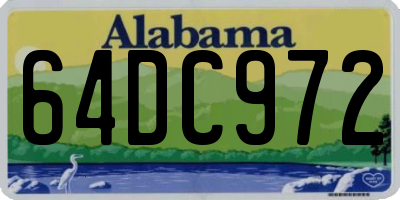 AL license plate 64DC972
