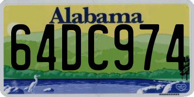 AL license plate 64DC974