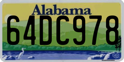 AL license plate 64DC978