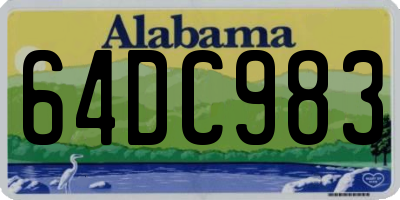 AL license plate 64DC983
