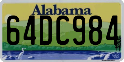 AL license plate 64DC984