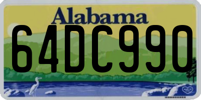 AL license plate 64DC990