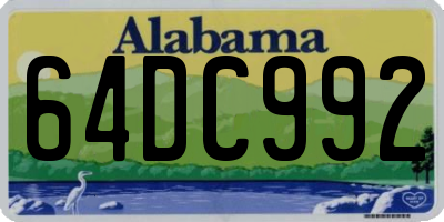 AL license plate 64DC992