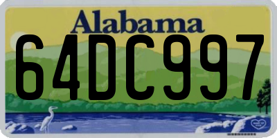 AL license plate 64DC997