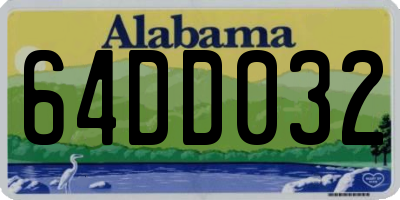 AL license plate 64DD032
