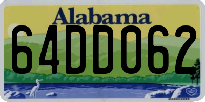 AL license plate 64DD062