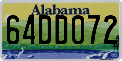 AL license plate 64DD072
