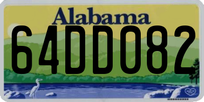 AL license plate 64DD082