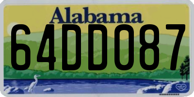 AL license plate 64DD087