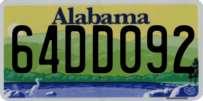AL license plate 64DD092