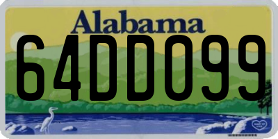 AL license plate 64DD099