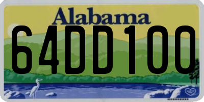 AL license plate 64DD100