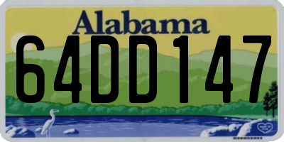 AL license plate 64DD147