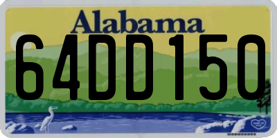 AL license plate 64DD150