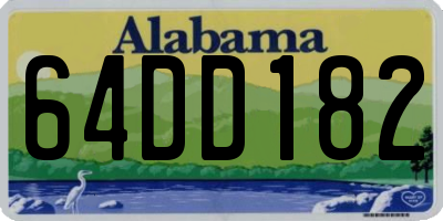 AL license plate 64DD182