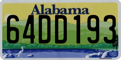 AL license plate 64DD193