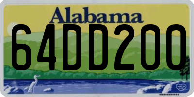 AL license plate 64DD200