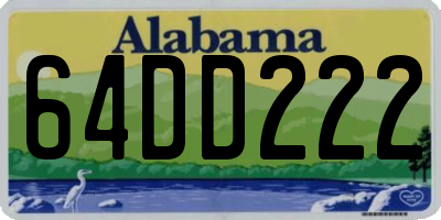 AL license plate 64DD222