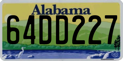 AL license plate 64DD227