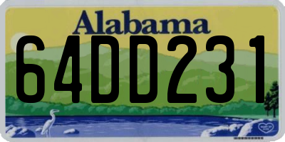 AL license plate 64DD231