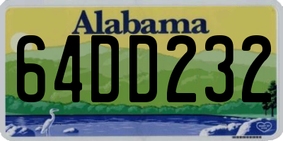 AL license plate 64DD232