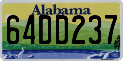 AL license plate 64DD237