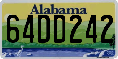 AL license plate 64DD242