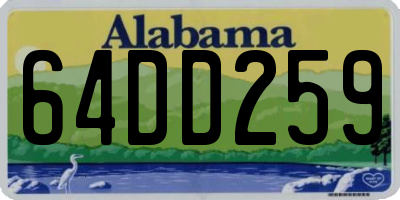AL license plate 64DD259