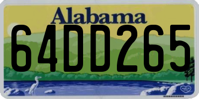 AL license plate 64DD265