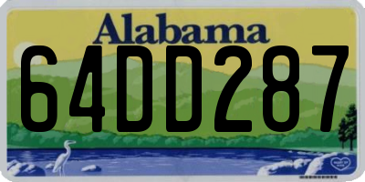 AL license plate 64DD287